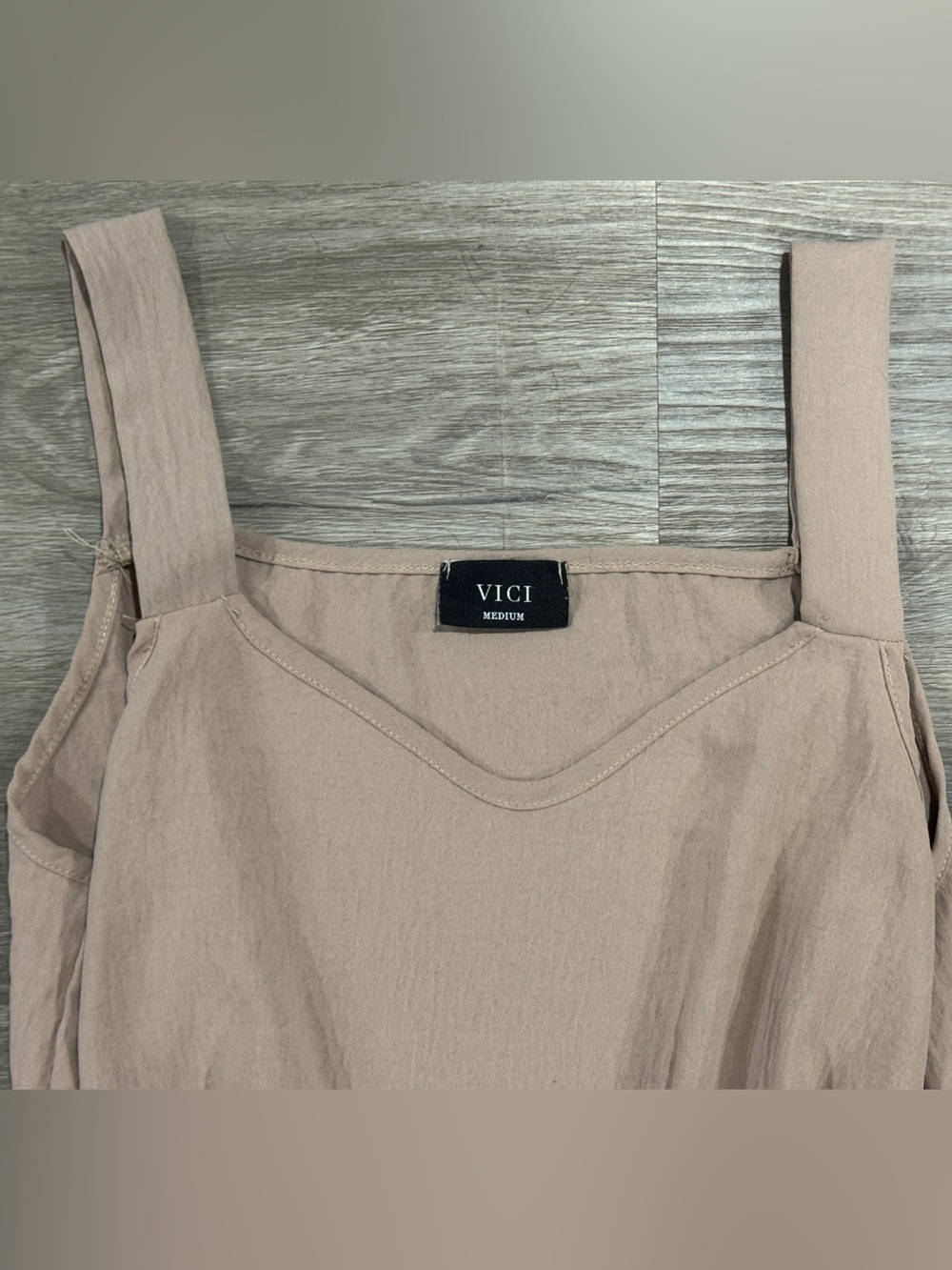 Vici Taupe-Strap Wide-Leg Jumpsuit - Picture 2 of 9